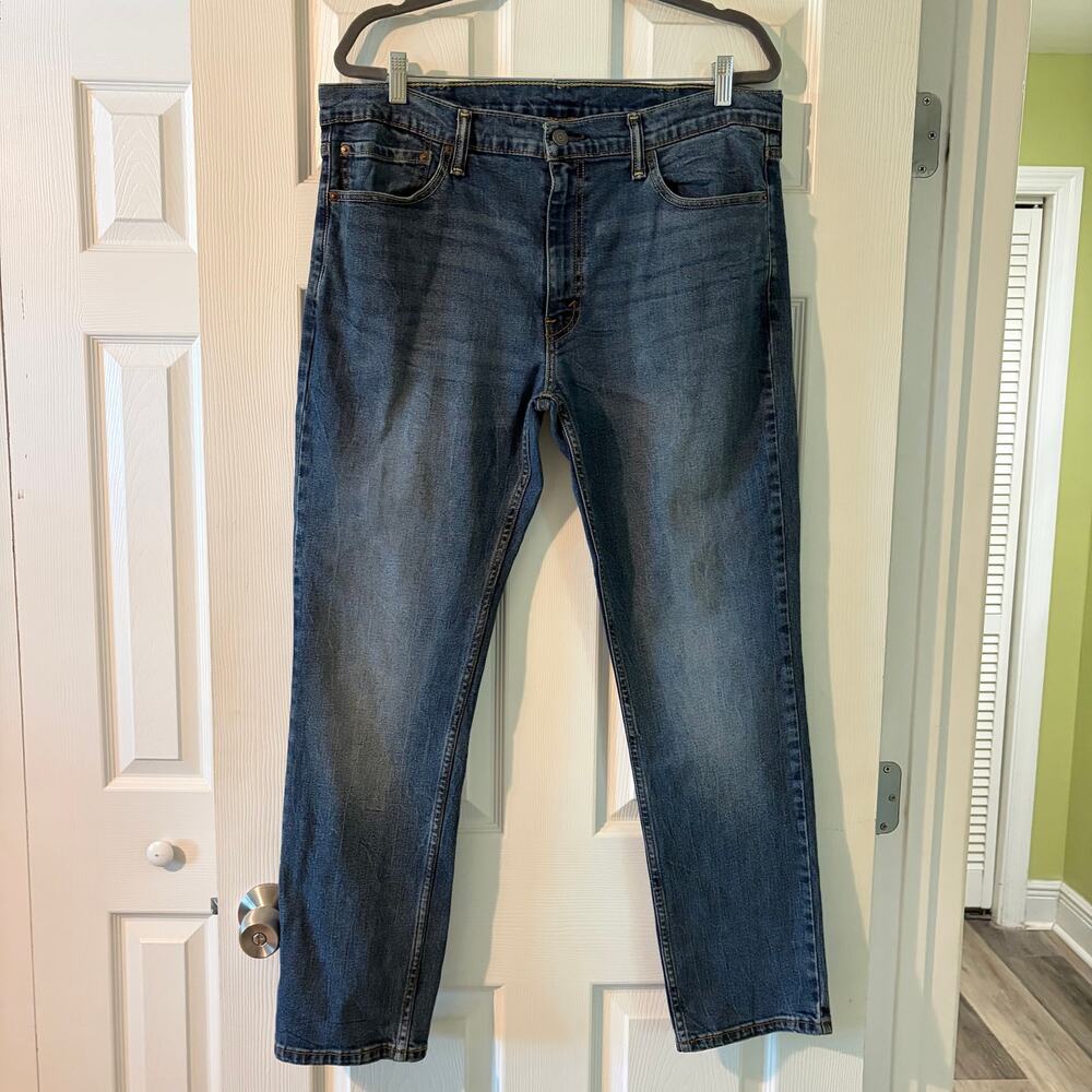 Levi's 511 Slim Fit Jeans W38 L30 Medium Wash Dark Indigo Denim Men's